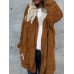 Faux Fur Solid Color Overcoat