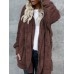 Faux Fur Solid Color Overcoat