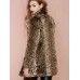 Leopard Straight Pocket Thick Mid-Length Overcoat