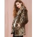 Leopard Straight Pocket Thick Mid-Length Overcoat