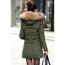 Hooded Zipper Solid Color Pocket Overcoat