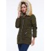 Hooded Zipper Solid Color Pocket Overcoat