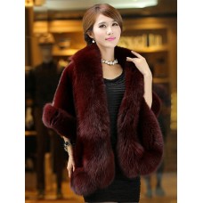 Faux Fur Patchwork Loose Women's Cape