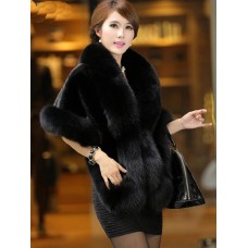 Faux Fur Patchwork Loose Women's Cape