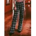 Plaid Patchwork Stripe Color Block Pants