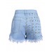 Rivet Hole Pocket Fringe Shorts