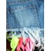 Sexy Buttons Lace-Up Worn Denim Shorts