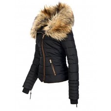 Artificial Wool Zipper Solid Color Coat