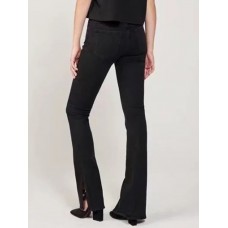 Plain Slit Skinny Button Women's Jeans