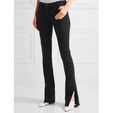 Plain Slit Skinny Button Women's Jeans