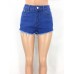 Fringe Button Pocket Women's Denim Shorts