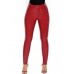 Plain PU Zipper Women's Casual Pants