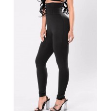 High Waist Plain Slim Women's Leggings