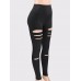 High Wasit Hole Plain Women's Leggings