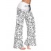 Blouson Print Wide Legs Women's Pants