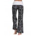 Blouson Print Wide Legs Women's Pants