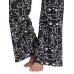 Blouson Print Wide Legs Women's Pants