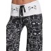 Blouson Print Wide Legs Women's Pants