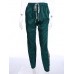 Contrast Grid Drawstring Women's Casual Pants