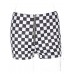 Grid Zipper Color Block Women's Shorts