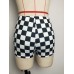 Grid Zipper Color Block Women's Shorts