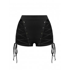 Lace-Up Patchwork Plain Women's Shorts