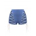 Lace-Up Patchwork Plain Women's Shorts