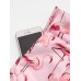 Flamingo Print Shirred Women's Shorts