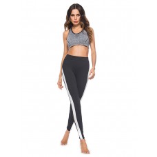 Mesh Patchwork Contrast Stripe Women's Leggings