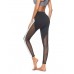 Mesh Patchwork Contrast Stripe Women's Leggings