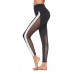 Mesh Patchwork Contrast Stripe Women's Leggings