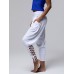 Cross Pocket Shirred Women's Casual Pants