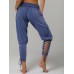 Cross Pocket Shirred Women's Casual Pants