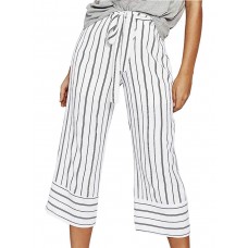 Stripe Bandage Women's Casual Ninth Pants