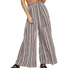 Wide Legs Stripe Bandage Women's Casual Pants