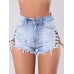 Denim Hole Trimmings Women's Shorts