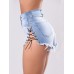 Denim Hole Trimmings Women's Shorts