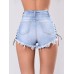 Denim Hole Trimmings Women's Shorts