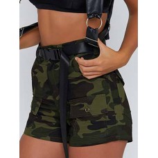 Women's  Camouflage High Waist Shorts