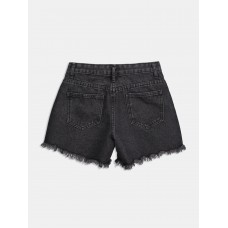 Ripped Embroidery Denim Women's Shorts