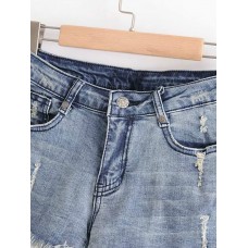 Retro Ripped Denim Women's Shorts