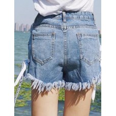 Ripped Tassel Denim Women's Shorts