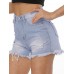 Middle Waist Worn Denim Women's Shorts