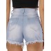 Middle Waist Worn Denim Women's Shorts