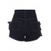 Slim High-Waist Plain Wide Legs Women's Shorts