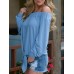 Off Shoulder Lace Up T-shirt