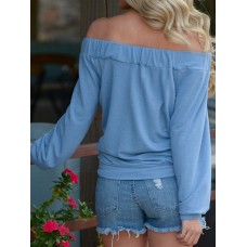 Off Shoulder Lace Up T-shirt