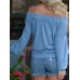 Off Shoulder Lace Up T-shirt