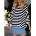 Bat Sleeve Stripe T-shirt