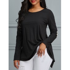 Back Button Split T-shirt